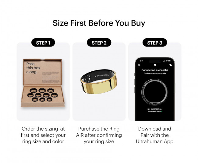 Умное кольцо ULTRAHUMAN Ring AIR (Bionic Gold) (Size 8)